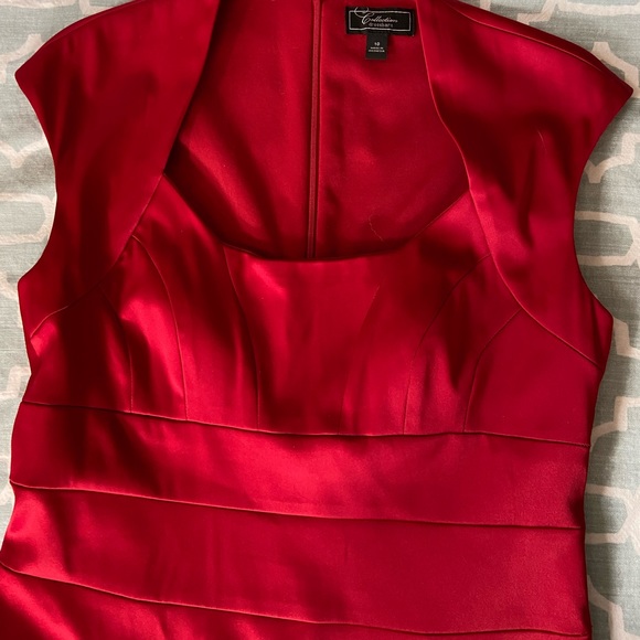 2/$10 Red Banded Sheath Dress Christmas Holiday - Picture 4 of 5